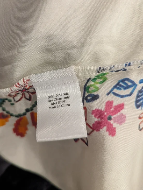 Johnny Was Silk Fringe Floral Kimono Size Small - Picture 7 of 8